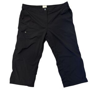 LL Bean Comfort Trails Crop Mid Rise Hiking Pant 268920 Womens 16 Reg Black